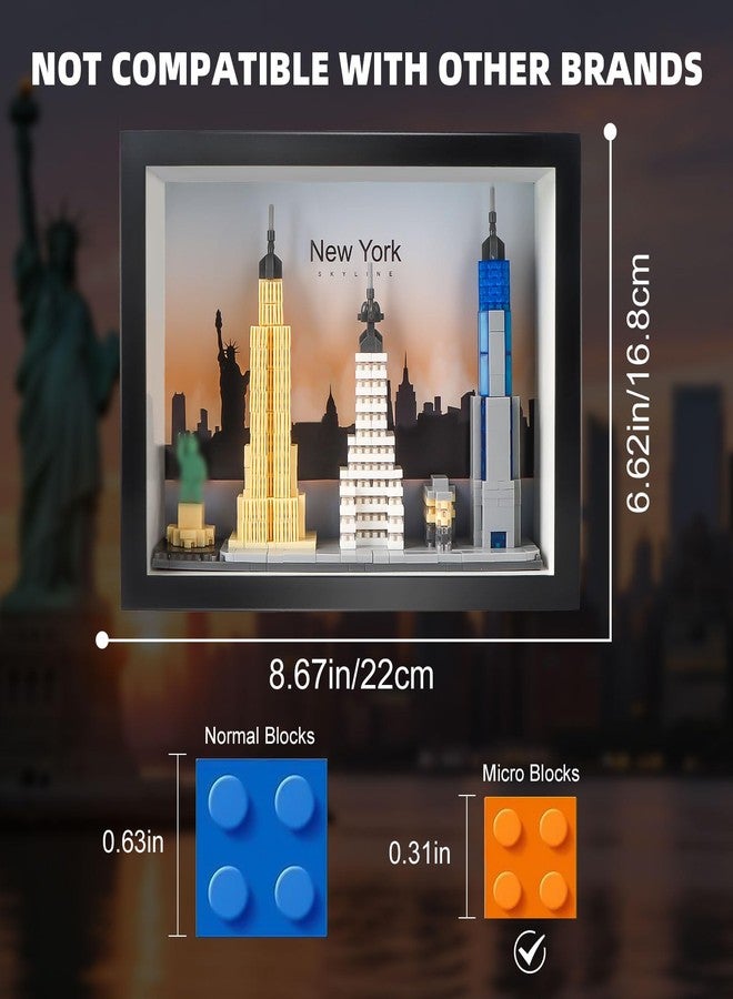 Vziimo New York City Skyline Micro Block Building Set, World Famous Architecture Model 3D Wall Art Home Office Décor, Landmarks Collectible Model Kit Toy Gift for Adults Teens 14+ (759PCS) - Image 3